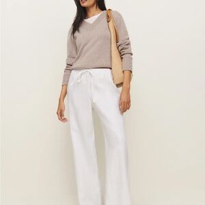 Reformation Olina Linen Pant White M